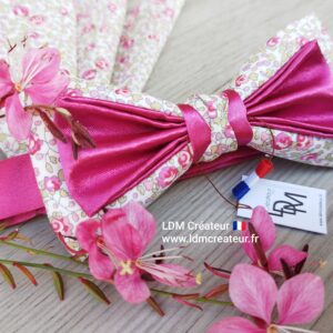 Noeud-papillon-rose-homme-liberty-original-champetre-fleuri-fuchsia-mariage-Collioure-LDM-Créateur